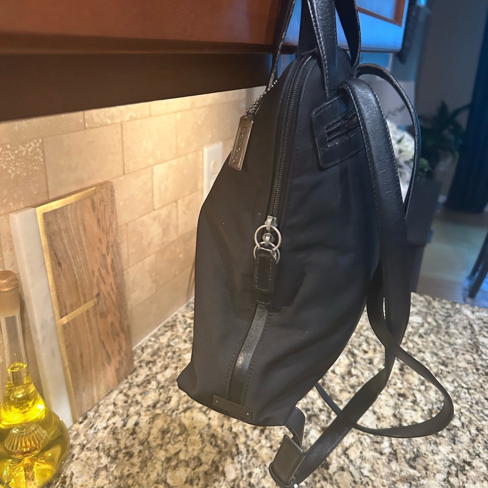 Coach Vintage Black Nylon/Leather Mercer Small Backpack/Purse - Picture 5 of 9